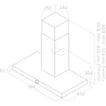 Wall-mounted decorative hood ELICA LOL BL/A/60